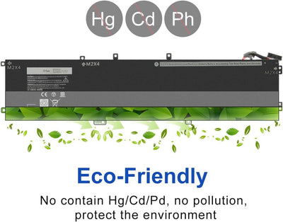Exmate Akku 4GVGH für 1P6KD T453X Dell XPS 15 9550 Dell Precision 15 5510 Series [11.4V 84Wh] akku X
