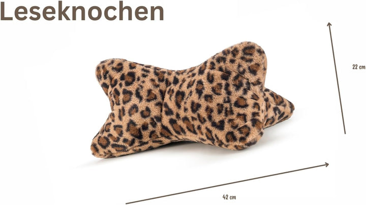 MAGMA Leseknochen Panthera Leopardenmuster Nackenkissen 42x22x22 cm Polyester Fellimitat Made in Ger