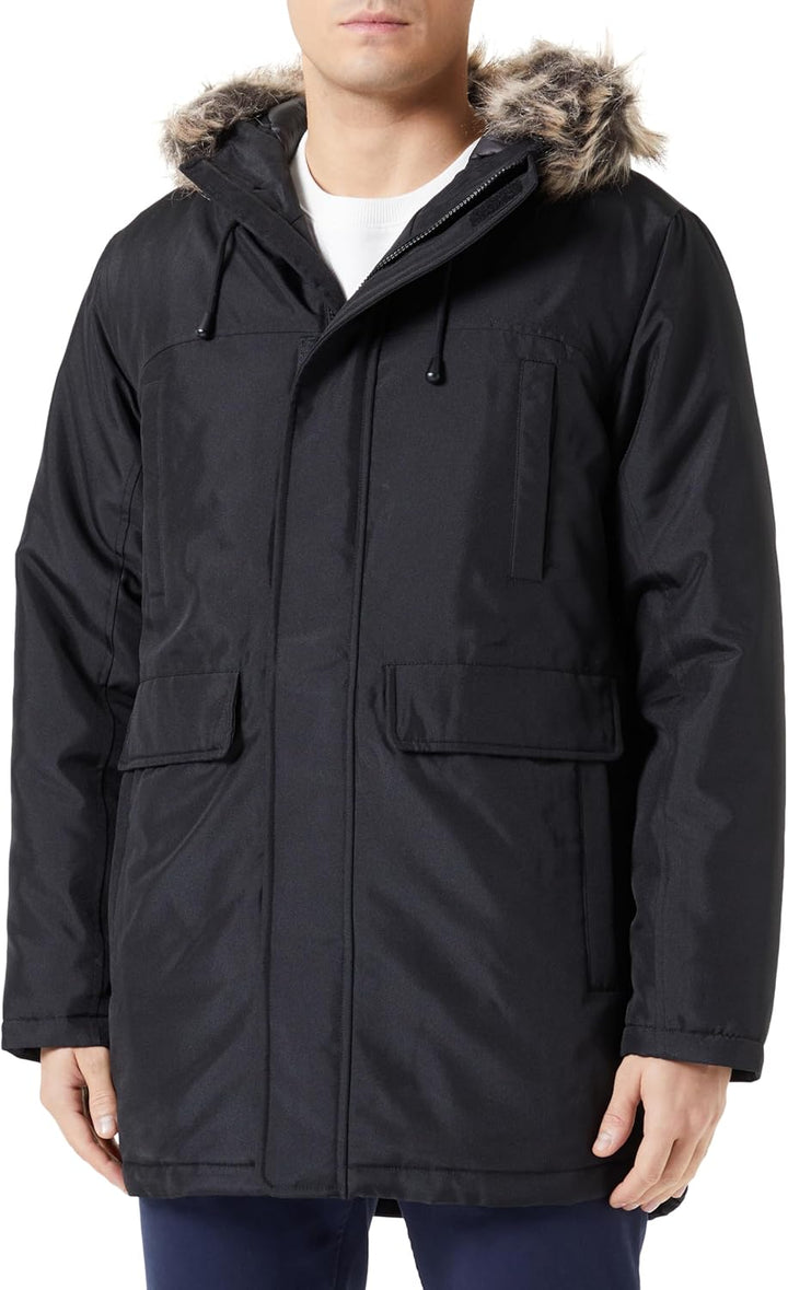 ONLY & SONS Herren Onsfuture Faux Fur Parka OTW Winterjacke M Schwarz, M Schwarz