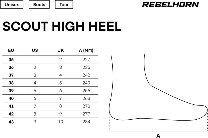 REBELHORN Scout High Heel Lady Motorradstiefel Damen | PU Leder | Wasserdichte Hipora Membran | 7cm