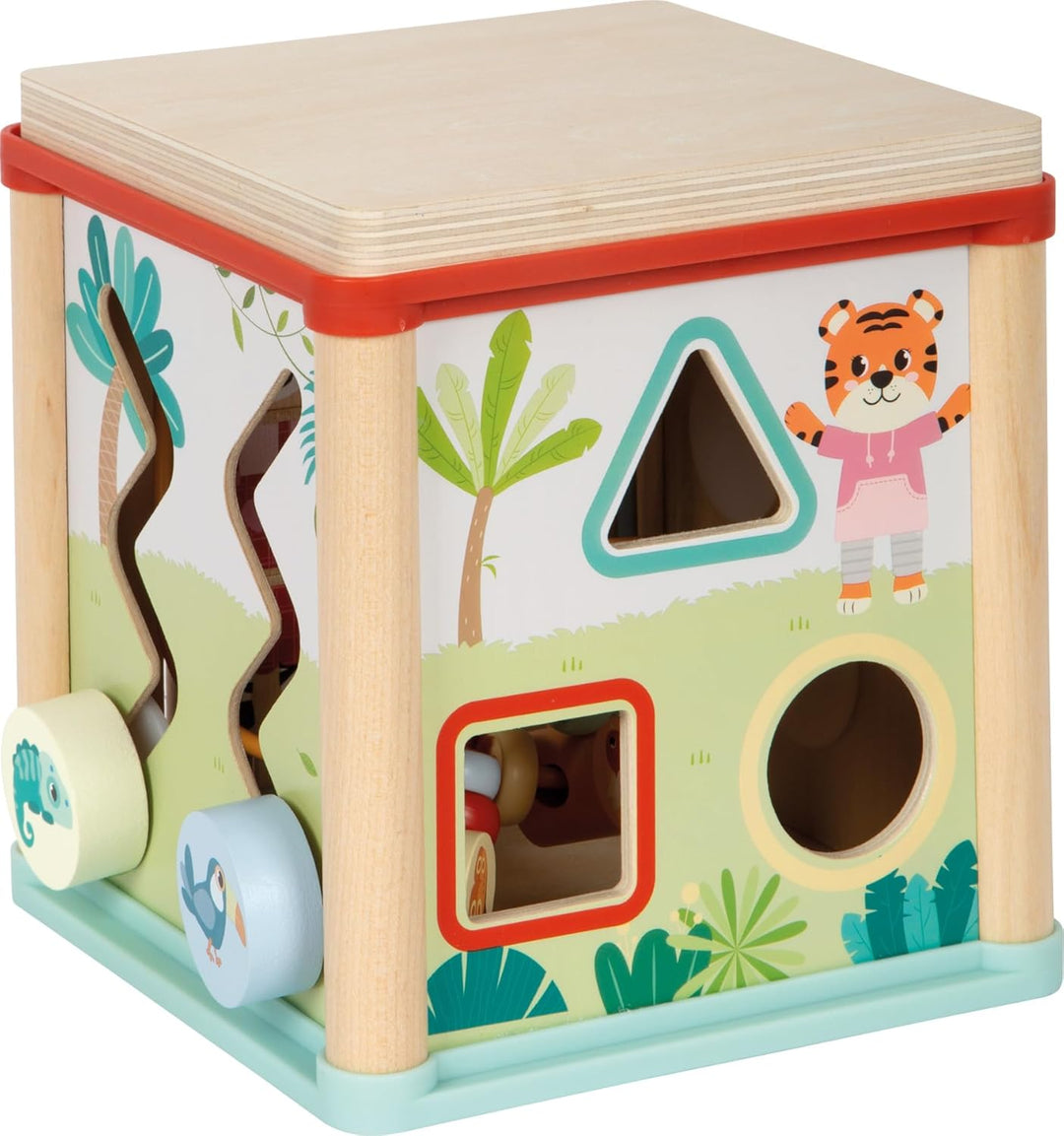 small Foot Motorikwürfel „Jungle Friends“ aus FSC® 100%-zertifiziertem Holz, platzsparender Aktivitä