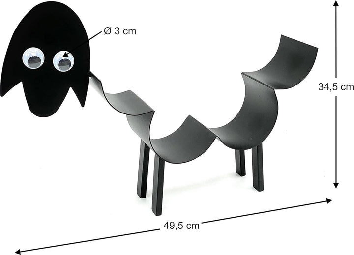 DanDiBo Toilettenpapierhalter Schwarz Metall Schaf mit Wackelaugen WC Rollenhalter Freistehend WC Pa