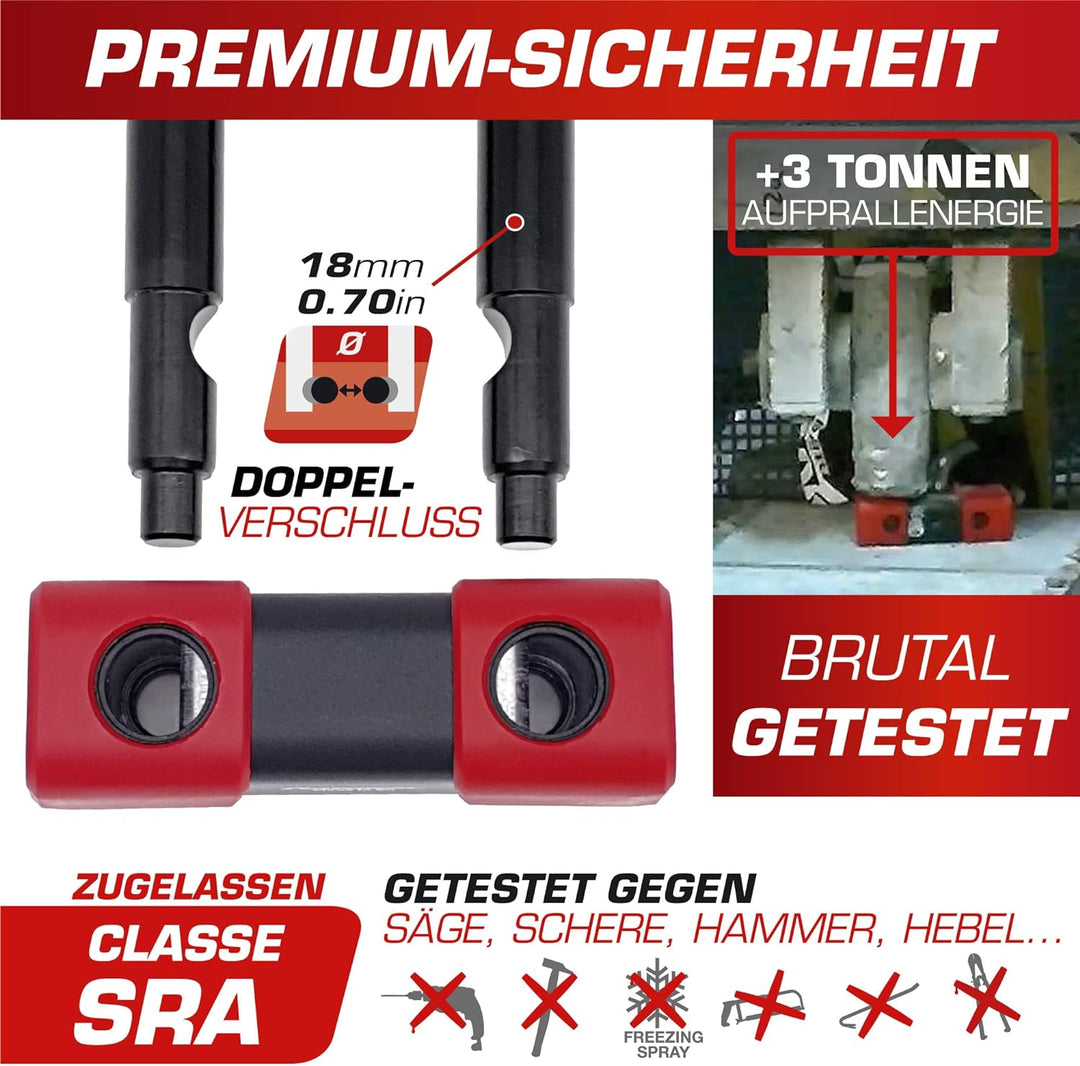 RADIKAL RK75 Zugelassenes Bremsscheibenschloss Motorrad Mini U, Laborgetesteter Hi-Tech Stahl Bügel