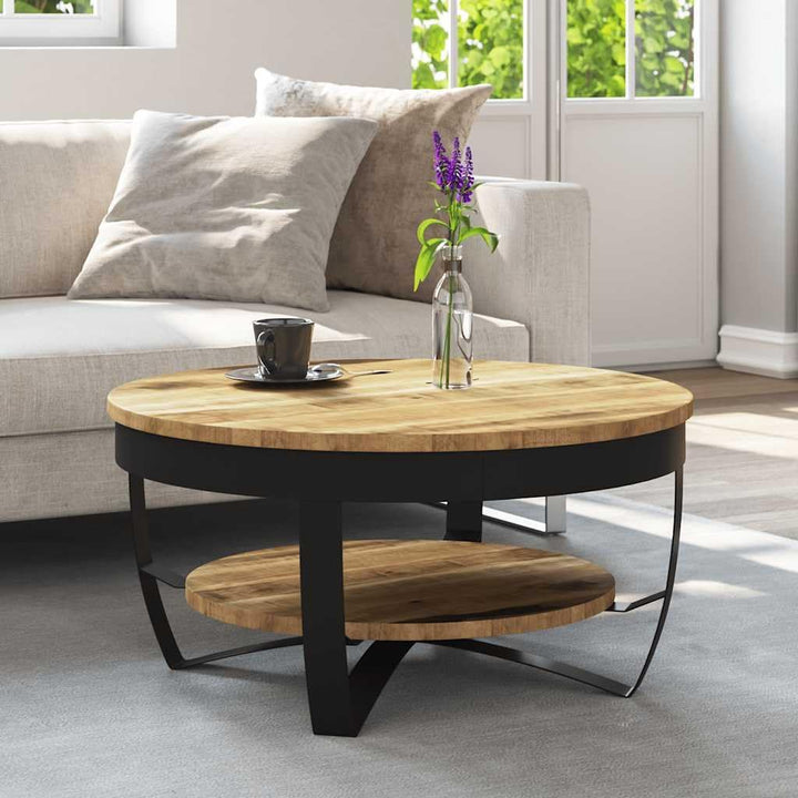 vidaXL Mangoholz Massiv Couchtisch Raues Beistelltisch Wohnzimmer Sofatisch