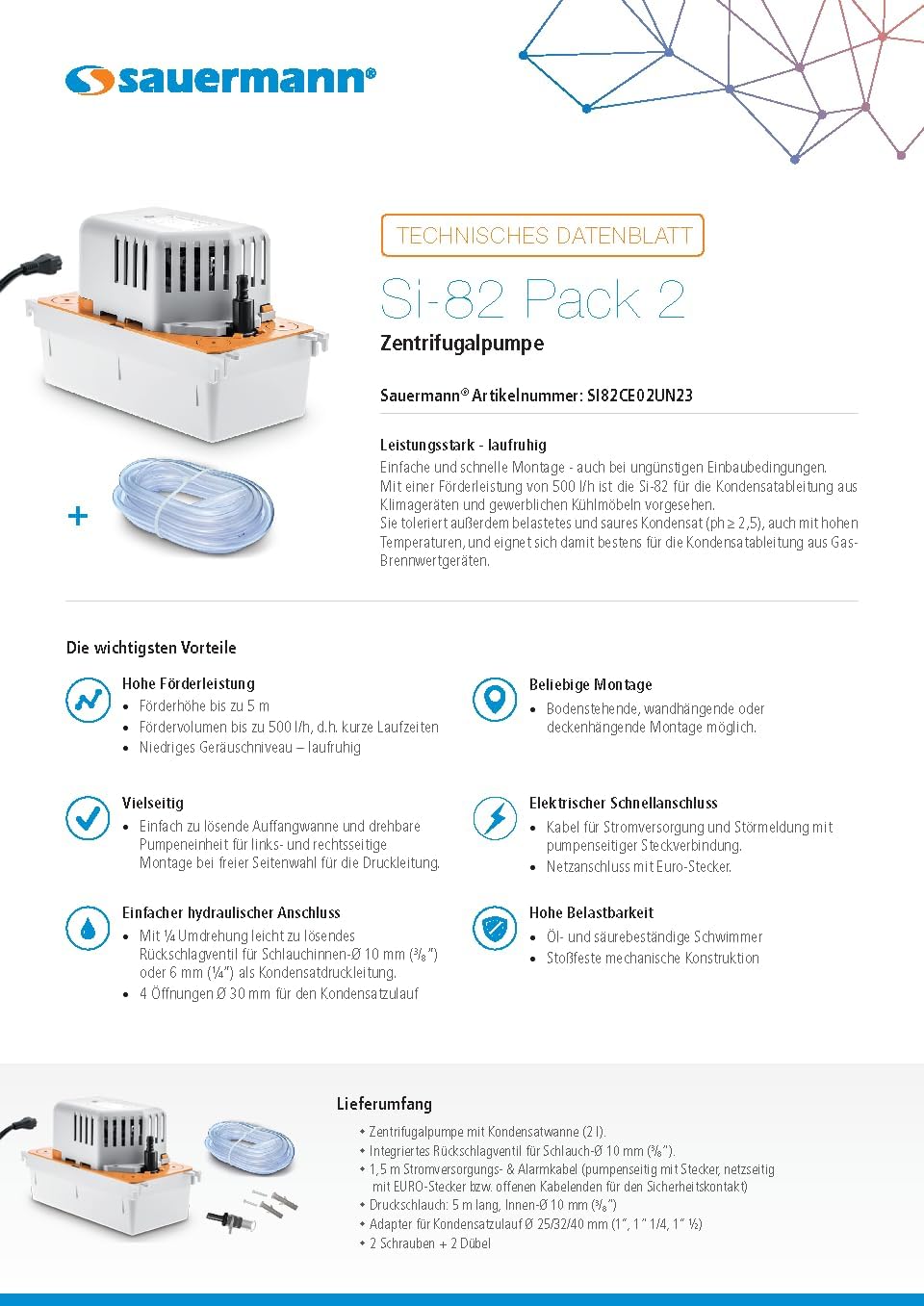 Sauermann Kondensatpumpe SI-82 Pack 2