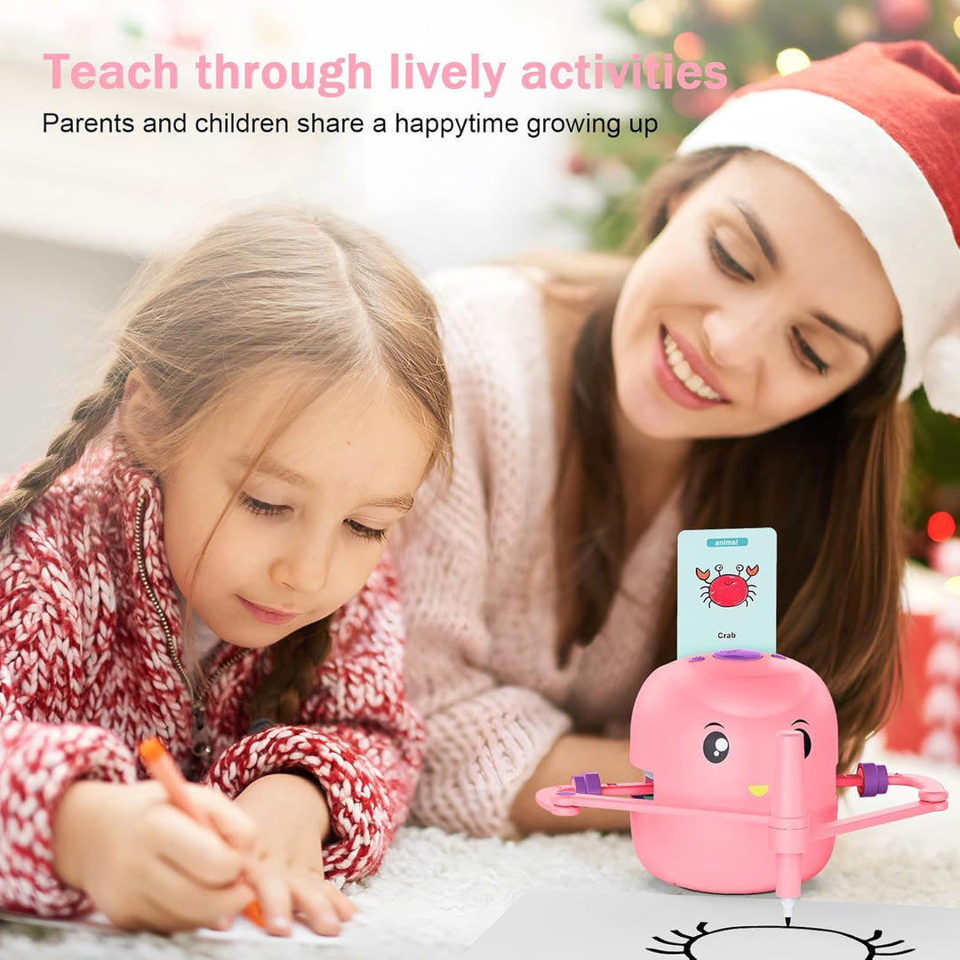 Drawing Robot for Kids,Montessori Educational Painting Toy for 5+ with Voice Interaction&16 Color Pe