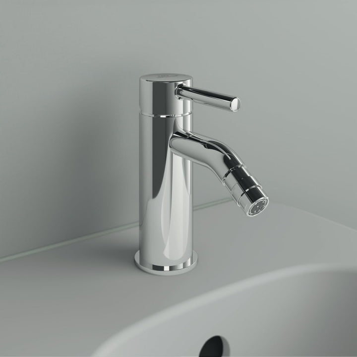 Ideal Standard BC197AA Ceraline Bidetarmatur mit Zugknopf-Ablaufgarnitur