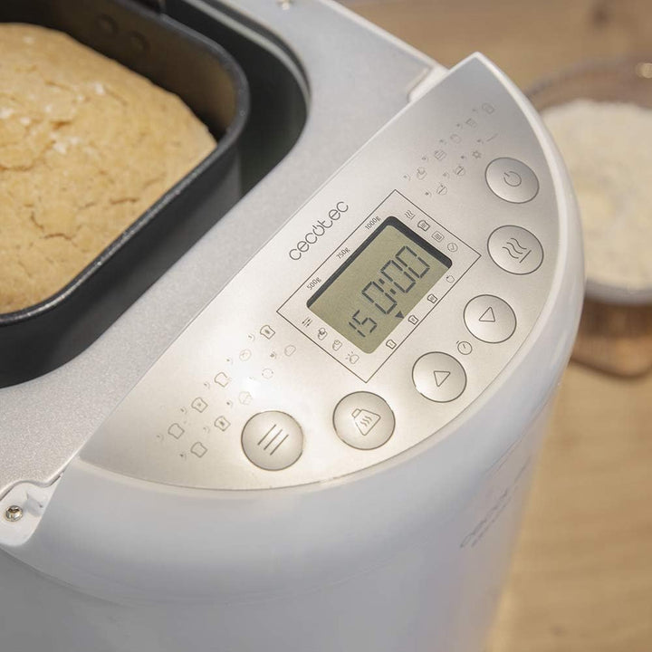 Cecotec Panificadora Bread&Co 1000 Delicious. 19 Programas, 1 Kg, 15 Horas programables, Cubeta Apta