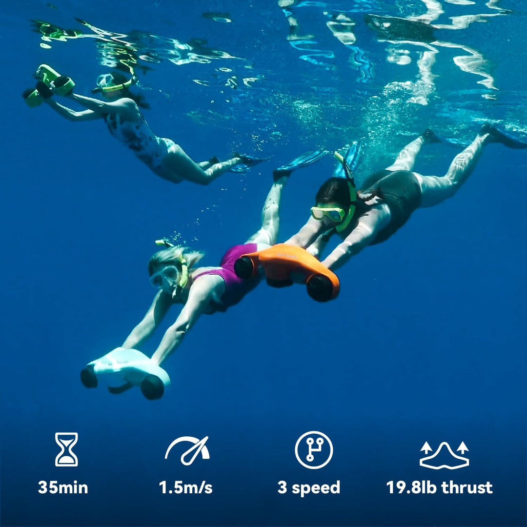 Asiwo Unterwasserscooter Tauchscooter mit 2 Batterien Action Kamera Halterung, Seascooter mit Doppel