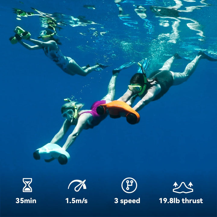 Asiwo Unterwasserscooter Tauchscooter mit 2 Batterien Action Kamera Halterung, Seascooter mit Doppel