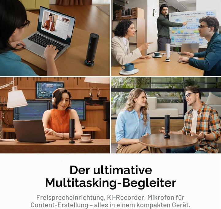 Insta360 Wave Polarweiss - KI-Freisprecheinrichtung, Bluetooth, Sprachrekorder, 8 Noise-Cancelling-B