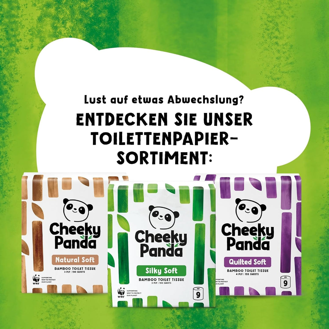 The Cheeky Panda Bambus Toilettenpapier 3-Lagig Grosspackung | 48 Rollen x 200 Blatt (9 Rollen x 5)