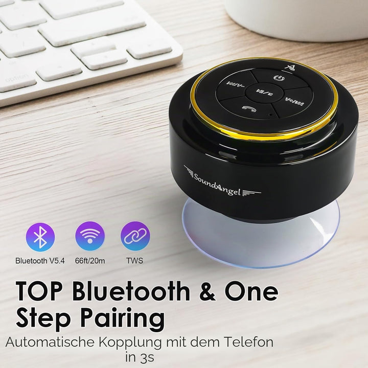 Xleader, Verbesserter Dusch-Lautsprecher, zertifizierter IPX7 wasserdichter Bluetooth-Lautsprecher m