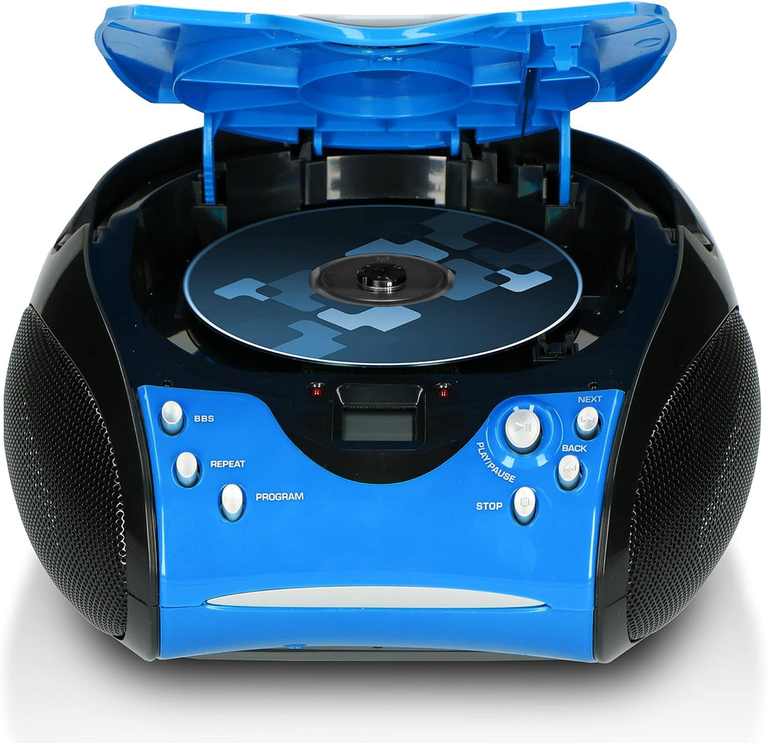 Lenco SCD24 mit Auxiliary - CD-Player für Kinder - CD-Radio - Stereoanlage - Boombox - UKW Radiotune