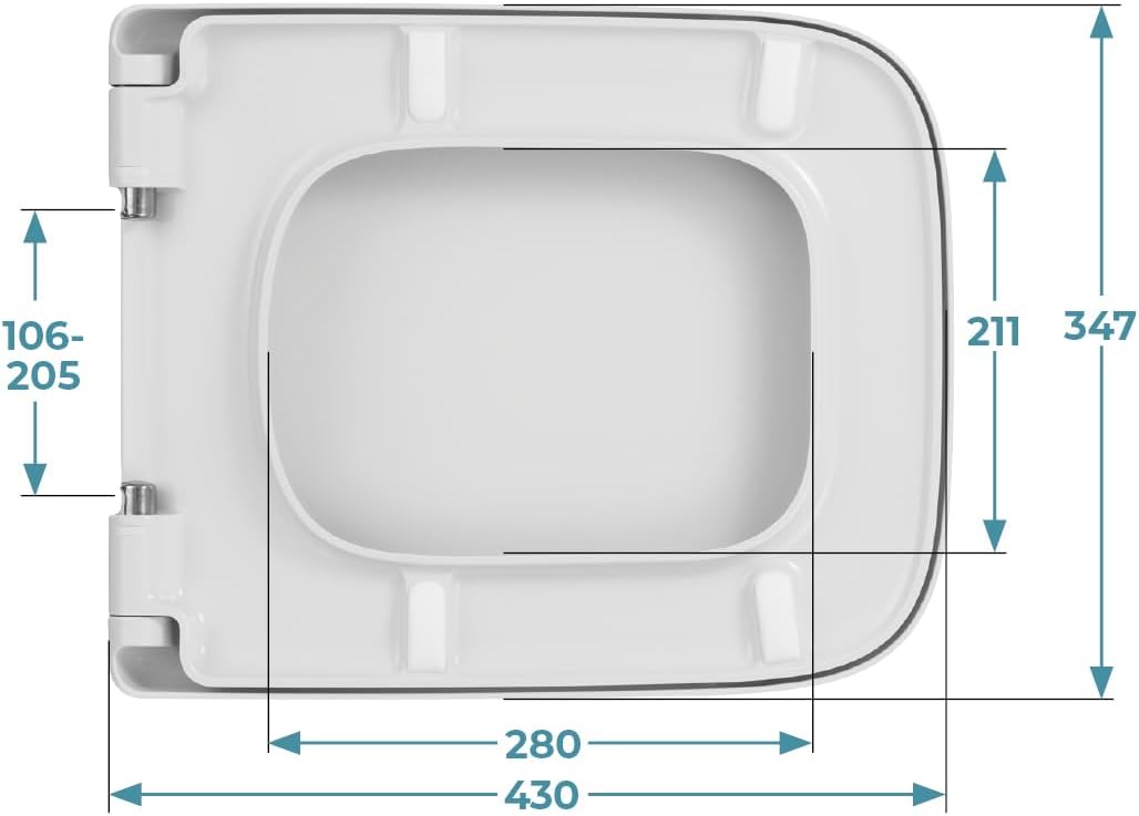 Calmwaters® Antibakterieller WC Sitz für Keramag Renova Nr. 1 Plan 202150 & 202160, Toilettensitz mi