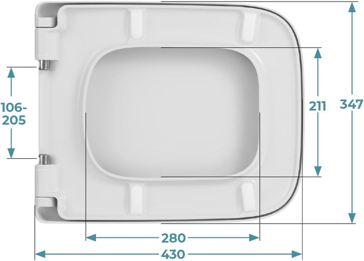 Calmwaters® Antibakterieller WC Sitz für Keramag Renova Nr. 1 Plan 202150 & 202160, Toilettensitz mi