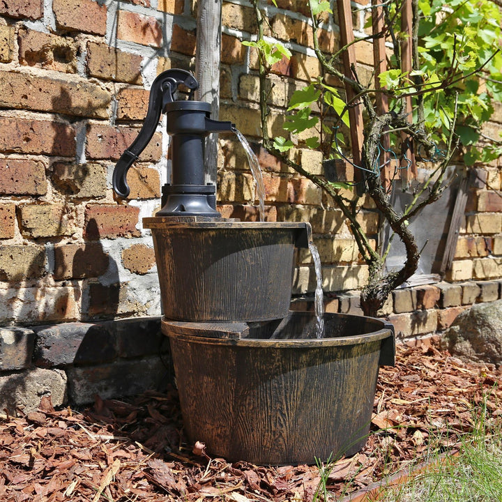 Holz Design Springbrunnen DSB1 für Balkon Terrasse Garten Gartenspringbrunnen