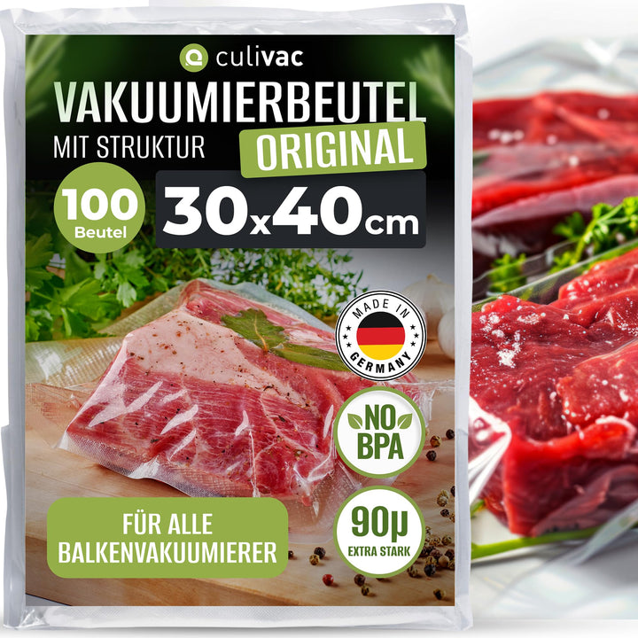 Vakuumierbeutel culivac 100 Vakuumbeutel 30x40cm Premium, Folienbeutel für jedes Folienschweissgerät