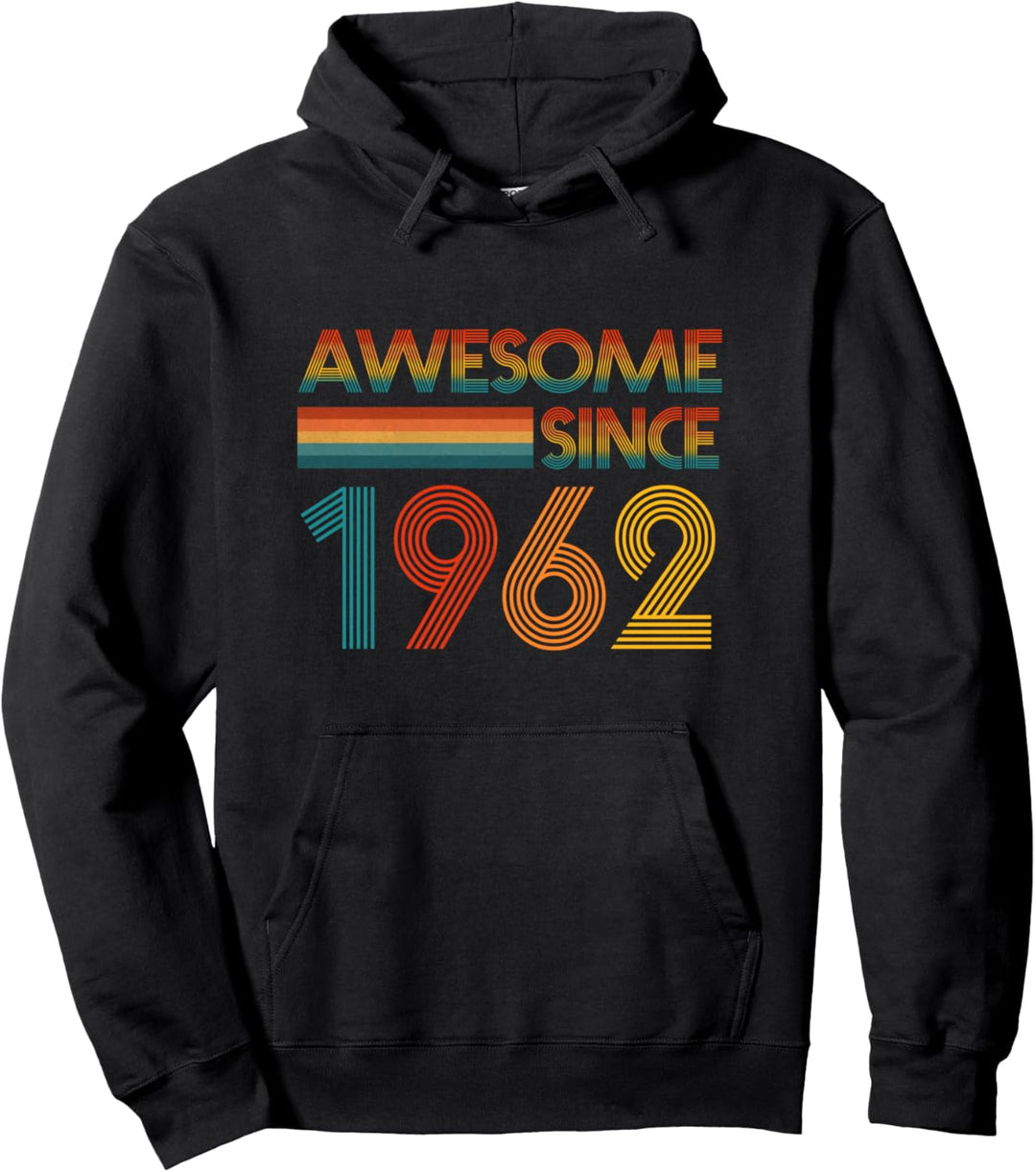 60. Geburtstag Männer Frauen Retro Awesome Since 1962 Pullover Hoodie