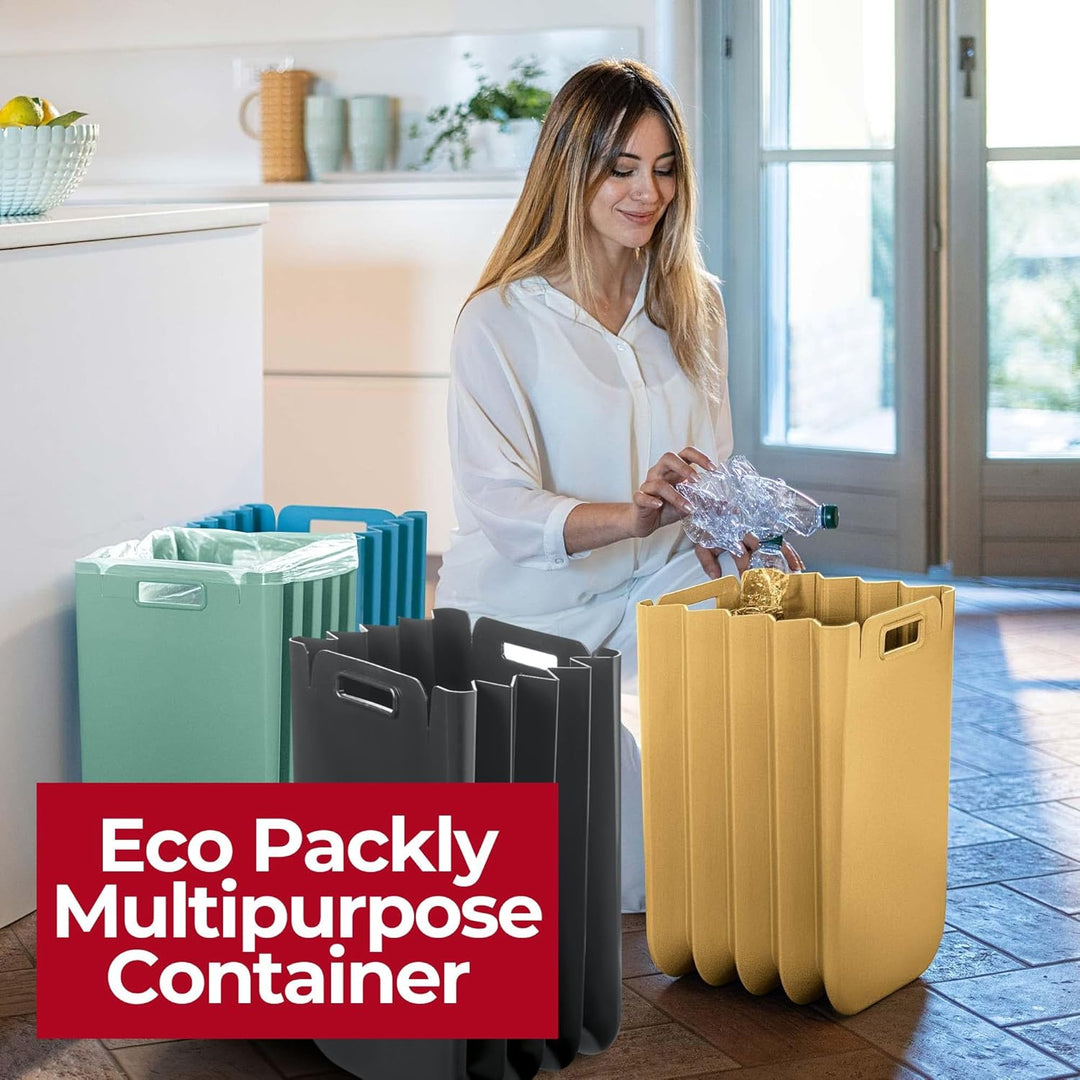 Guzzini - Home, ECO PACKLY Abfallsammler - Milchweiss, 30x25xh45 cm (open)|30x5xh45 cm (closed)|Capa