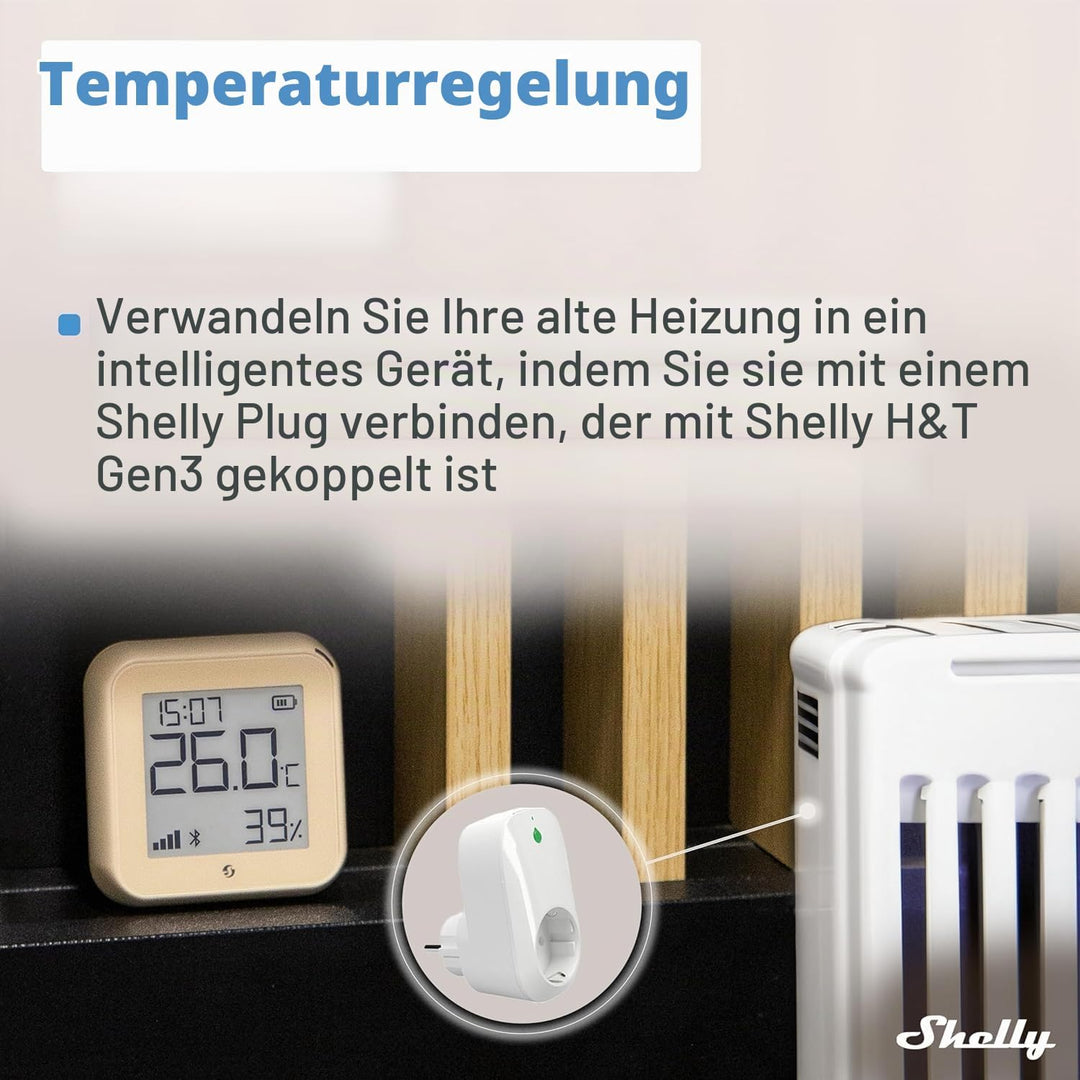 Shelly H&amp;T Gen 3 Mocha | 2er Pack |Wi-Fi und Bluetooth Temperatur&amp;Luftfeuchtigkeitssensor | Hausauto