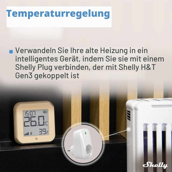 Shelly H&amp;T Gen 3 Mocha | 2er Pack |Wi-Fi und Bluetooth Temperatur&amp;Luftfeuchtigkeitssensor | Hausauto