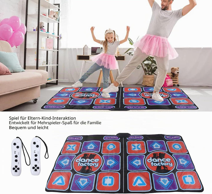 Wakects Music Dance Pad,Wireless Double Dance Mat Toys for PC and TV,Klappbar Elektronische Tanzmatt