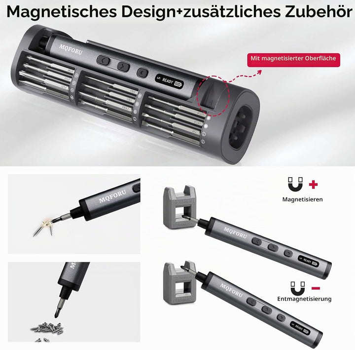 MQFORU Mini-Elektro-Schraubendreher-Set, 78 in 1 Präzisions-Elektro-Schraubendreher mit 72 magnetisc