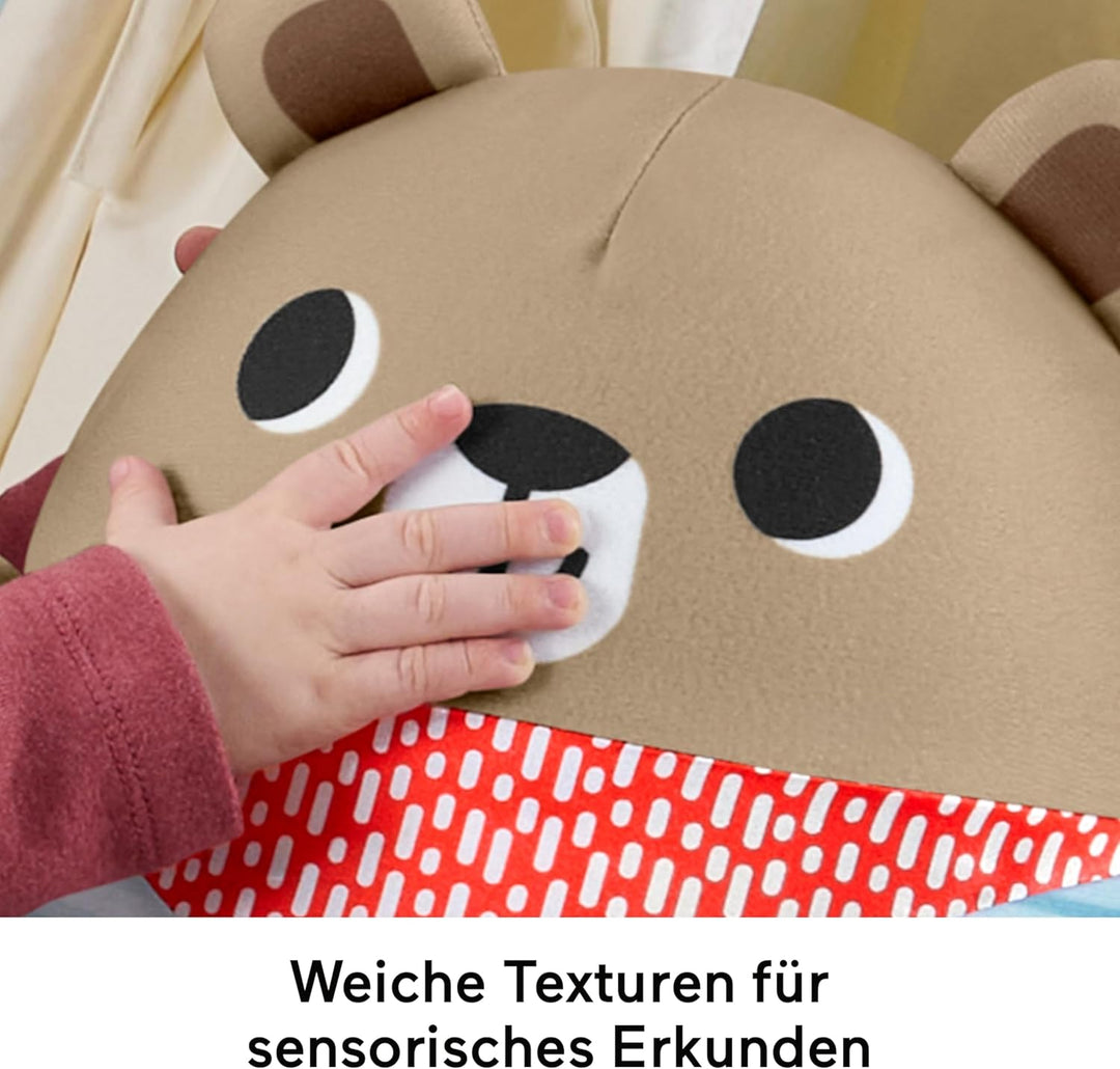 Fisher-Price Babyspielzeug, Camping-Freunde Wackelbär, Wackelspass zur Entwicklung der Grobmotorik f