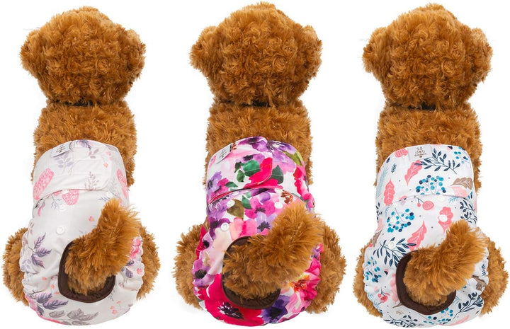 CuteBone 3 Stück Wiederverwendbare Hundewindeln, Hochsaugfähige Premium-Windeln für Hündchen, Umwelt