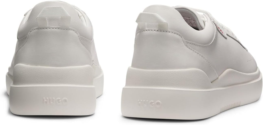 HUGO Herren Blake Tenn Sneakers aus Glattleder mit Cupsohlen Grösse 39 EU Weiss, 39 EU Weiss