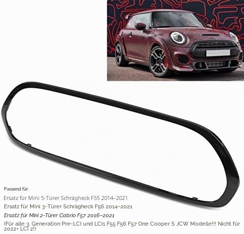 Cooper Kühlergrill Schwarz Frontgrill Grill Rahmeneinfassung 51137449207 Schwarz Glänzend Ersatz für