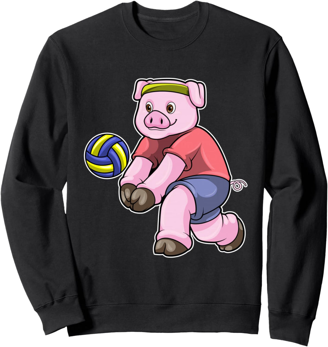 Schwein Volleyball Volleyballspieler Sport Sweatshirt