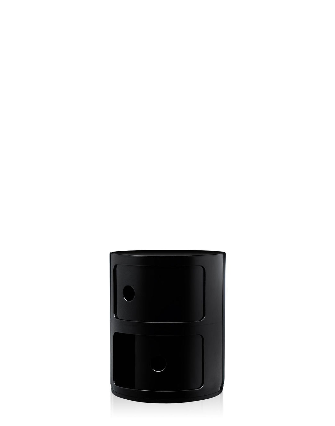 Kartell Componibili, 2 Elements, Schwarz, Runde Basis 2-fächer Schwarz, 2-fächer Schwarz