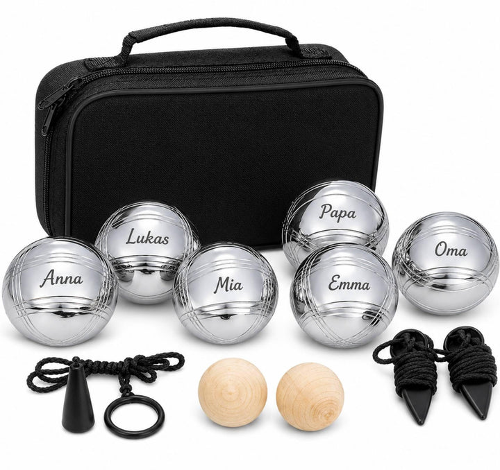 Boule Set Metall Kugeln 6 oder 8 oder 12 Stück Boccia Petanque Outdoor Spiel Garten Strand, Personal