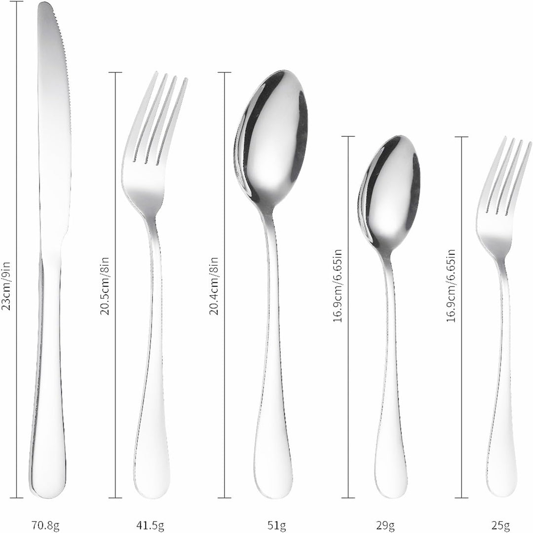 Besteck Set für 4 Personen, 20 teilig Essbesteck Set inkl. Messer, Gabel, Löffel für die Küche zu Ha