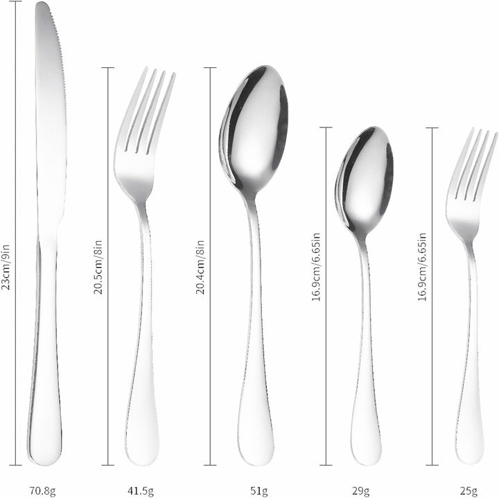 Besteck Set für 4 Personen, 20 teilig Essbesteck Set inkl. Messer, Gabel, Löffel für die Küche zu Ha