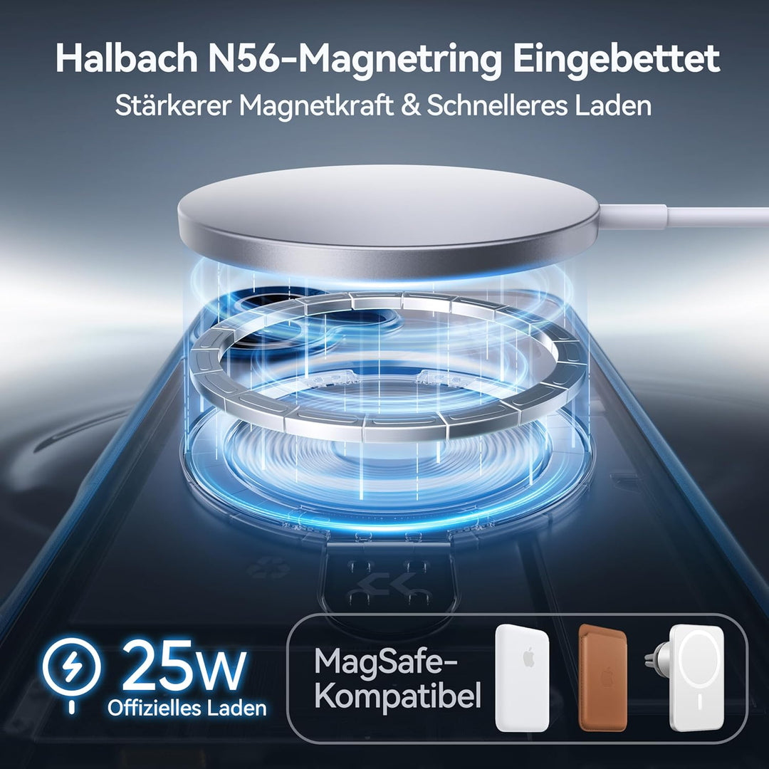 CASEKOO MagicStand für iPhone 16 Hülle mit MagSafe [Unsichtbarer Ständer] [MIL-STD-810H Militärstand