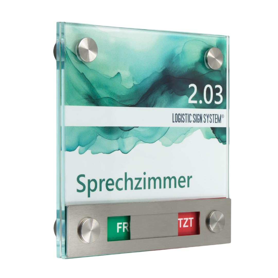 Türschild Glas Vitrum B (130/130 mit Frei/Besetzt-Anzeige), 130/130 mit Frei/Besetzt-Anzeige