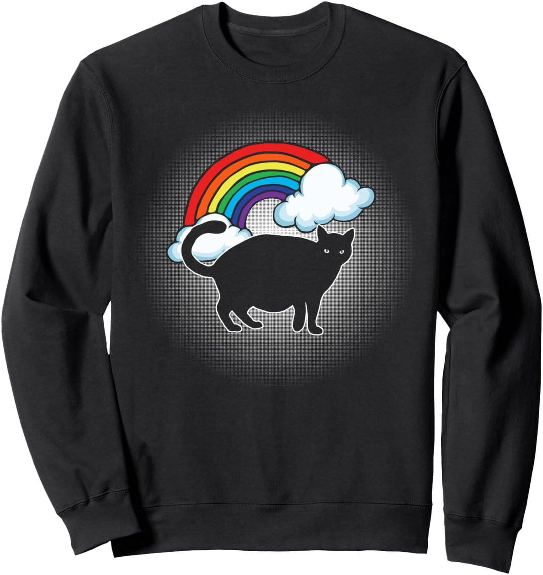 Chonk Cat Fatty! Funny Vintage 80s Rainbow Vintage Hipster Sweatshirt