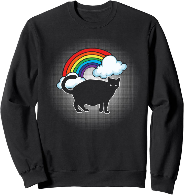 Chonk Cat Fatty! Funny Vintage 80s Rainbow Vintage Hipster Sweatshirt
