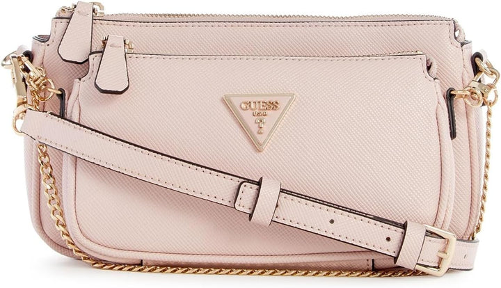 GUESS Damen Noelle Dbl Pouch Crossbody Bag Leichte Rose, Leichte Rose