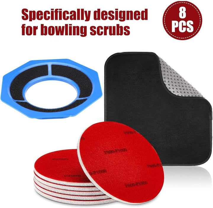 Bowling Ball Schleifpads,Universelles wiederverwendbares tragbares -Zubehör - Reinigungsset für Ball