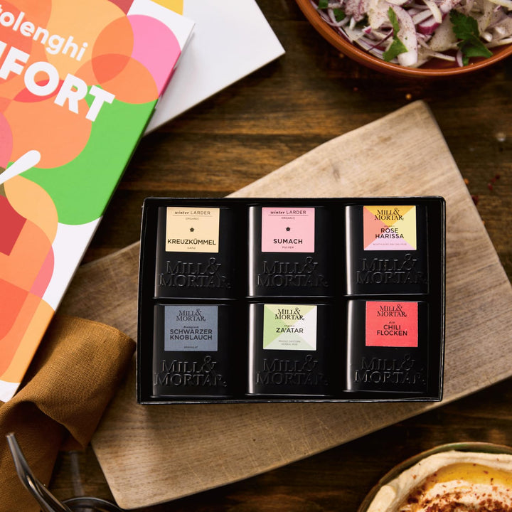 Mill &amp; Mortar BIO Levante-Gewürz-Geschenkset, 6 Gewürze für Ottolenghi Fans | Rose Harissa, Za&