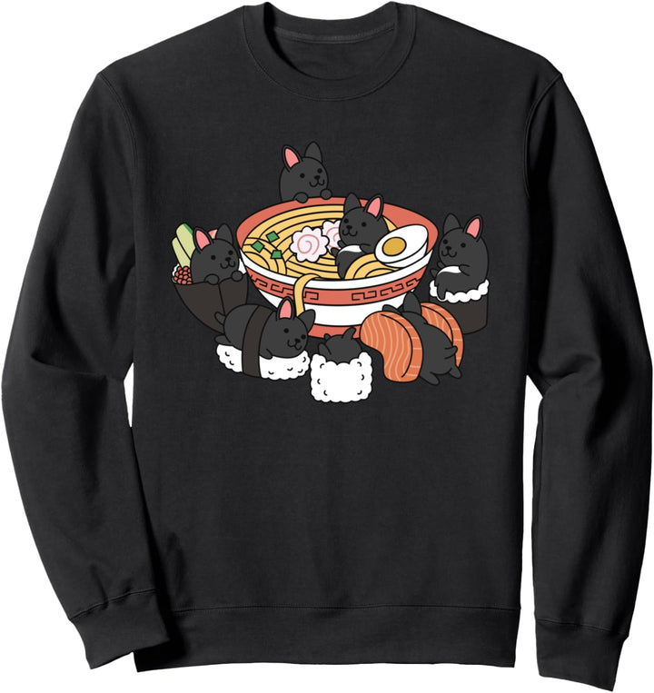 Ramen Sushi Französische Bulldogge Hund Sweatshirt