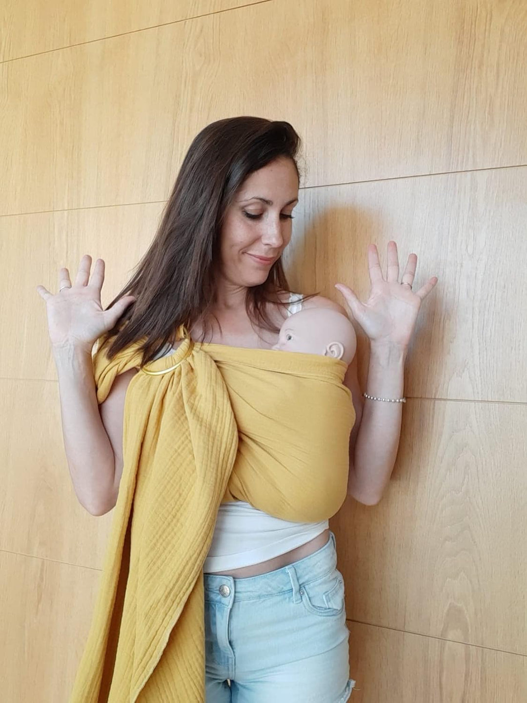 Amarsupiel | MUSELINA Ring-Babytrage | Bámbula Ring-Babytrage | Premium-Tragetuch aus der EU |-zerti