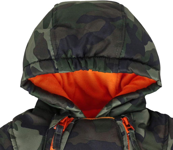 Baby Winter Overall Mit Kapuze Jungen Schneeanzüge mit Handschuhen und Füsslinge Warm Kleidungsset 9