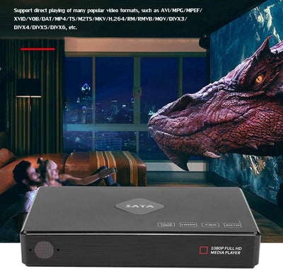 cersalt Einfach zu installierender Festplatten-Player, HDD-Media-Player, für ältere Menschen(Europäi