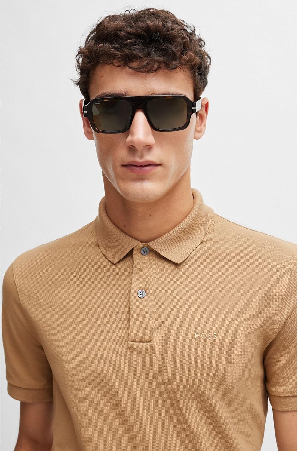 BOSS Herren Pallas Pallas Poloshirt aus Bio-Baumwolle mit Logo-Stickerei XS Mittel Beige260, XS Mitt