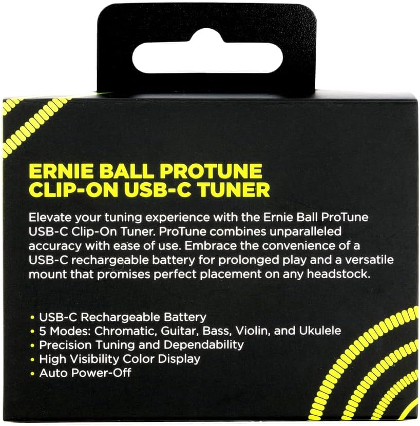 Ernie Ball ProTune USB-C Aufladbarer Clip-on Tuner